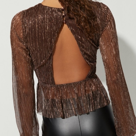 Shimmer Open Back Blouse - Picture 4 of 9
